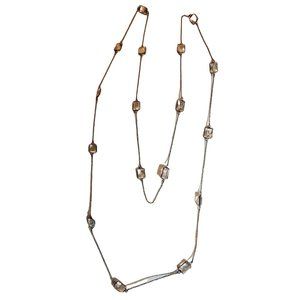 Antique Sterling Silver Necklace with Custom Cut Crystals Statement Piece JS8